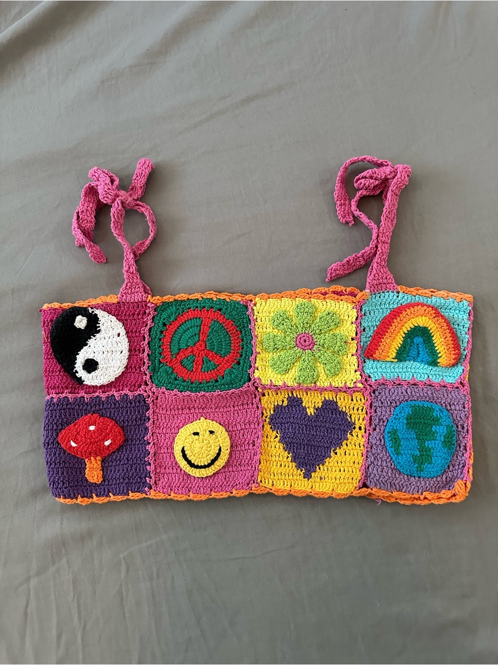 Crochet Color-block Patchwork Multicolor Two-Piece Set - Picture 2 of 13